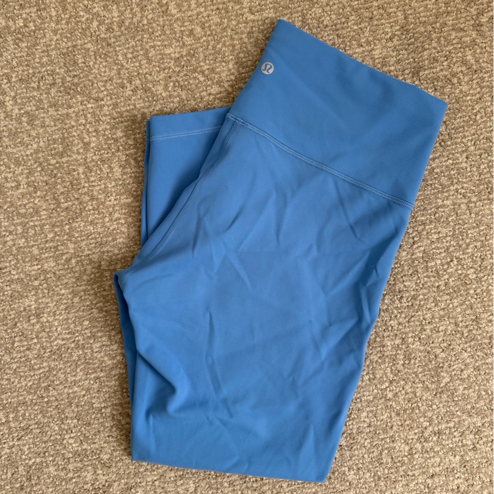 Lululemon Leggings Tights Cropped Pants Blue High Rise 12 Yoga Pilates Workout - Picture 5 of 10